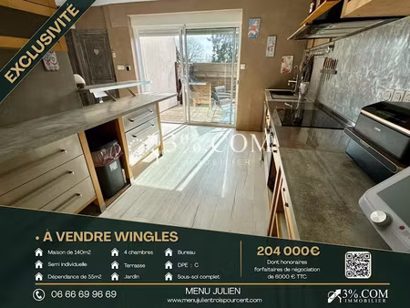 vente maison 7 pièces 140 m² à wingles (62410)  204 000 €