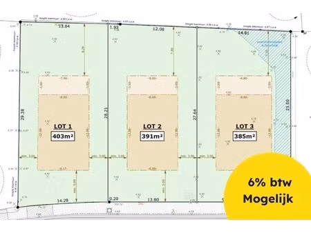 villagrond 391 m² (lot 2) op topligging in centrum oudenburg
