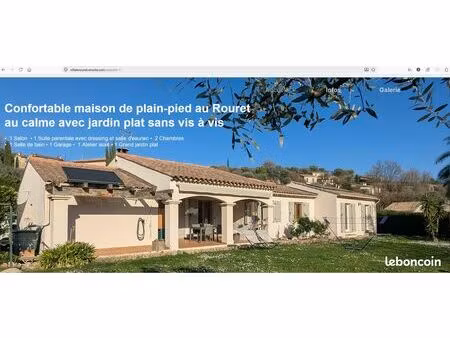 maison de plain-pied au calme avec jardin plat sans vis à vis