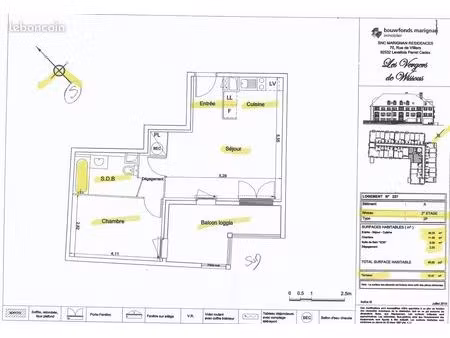 f2 avec loggia et parking