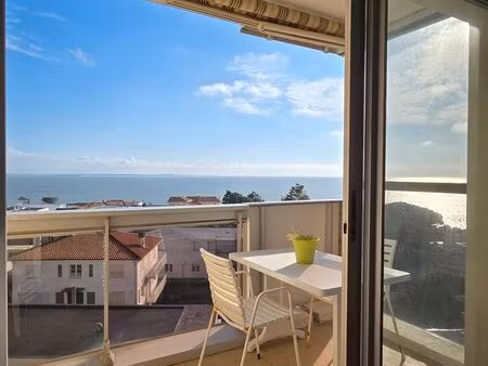 grand studio renové orienté sud vue mer pontaillac