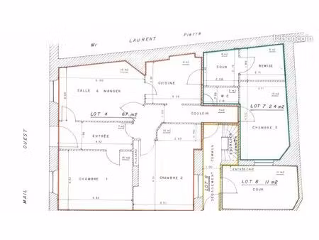 appartement 4p - hyper centre - rdc - 100 m2 environ + cave 24 m2