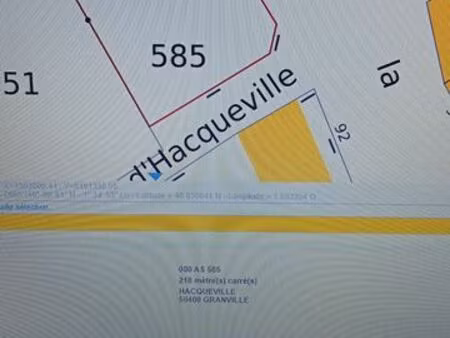 terrain 218 m viabilisé -granville