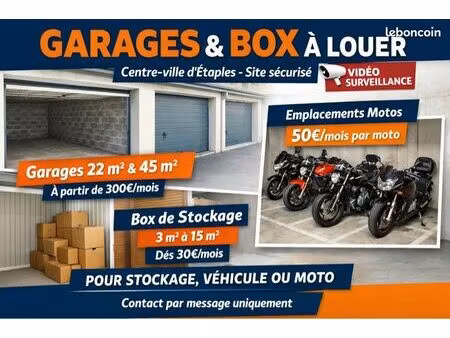 garages  box de stockage et places motos à louer – centre-ville étaples