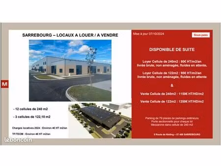 local d'activite 122 m² sarrebourg