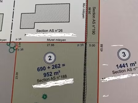 terrain 952 m² saint vallier
