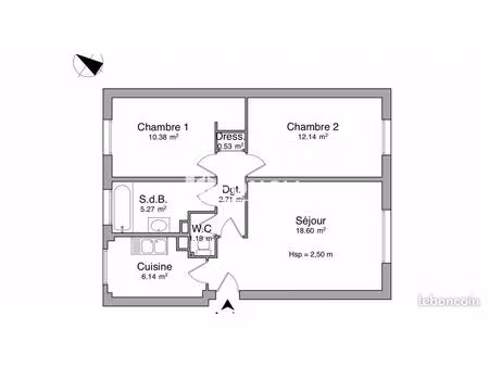 appartement 3 pièces 56.96m² à louer 1419 - chatenay malabry 92290