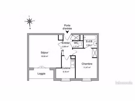 appartement 2 pièces 44.58m² à louer 987 - le plessis robinson 92350
