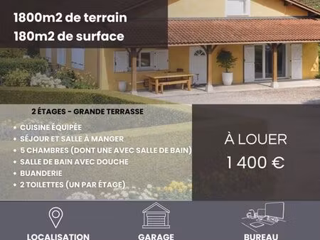 ancienne ferme rénovée – 180m² – 5 chambres – grand terrain – polliat