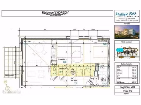appartement 3 pièces 63 m²
