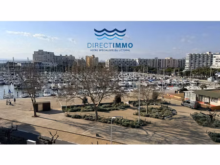 carnon-plage f2 avec terrasse et loggia vue port + parking