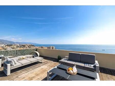 cap d' ail : penthouse en duplex vue mer