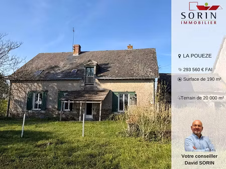 vente maison à la pouëze (49370) : à vendre / 190m² la pouëze