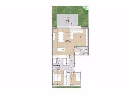 appartement très spacieux de 2 chambres avec jardin (0.3)