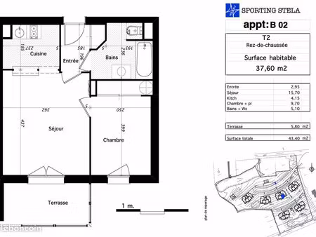appartement 2 pièces 38m2 meublé piscine sporting nogaro