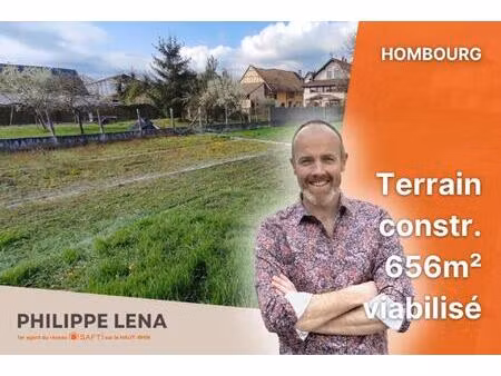 terrain 656m² plat  constructible & viabilisé
