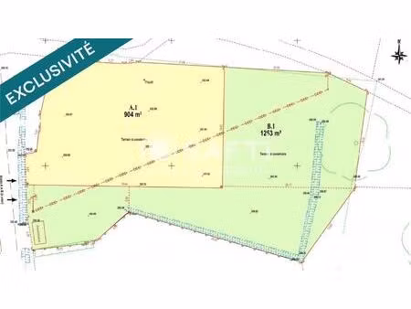 terrain plat de près de 2200m² à la campagne