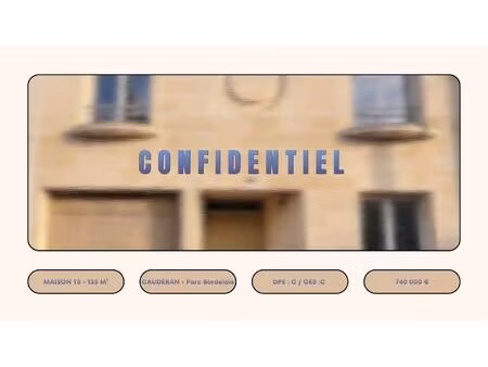 maison 5 pièces - 135 m² - parc bordelais - caudéran