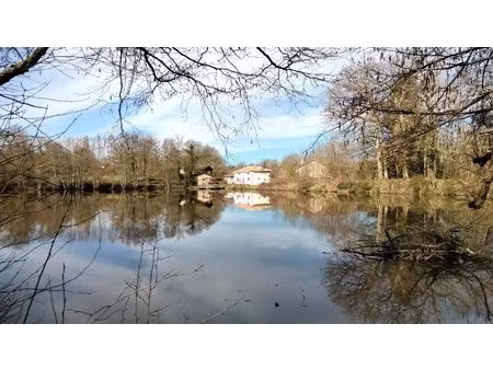ancien moulin restauré avec magnifique vue sur etang 3.8 ha  gite  dépendances  bois