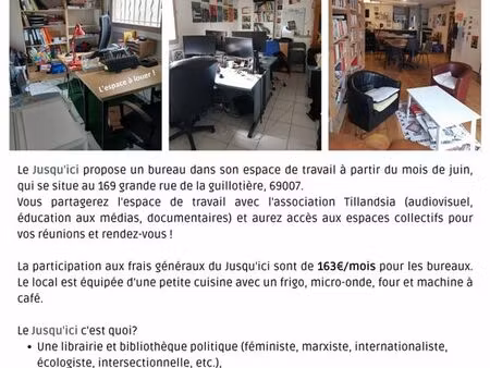 bureau disponible dans un local associatif