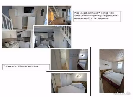 maison t2 meublée de 34 m² avec cour – résidence sécurisée avec piscine à 30m – plage à 50