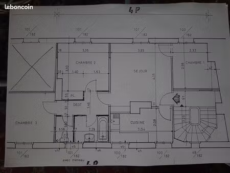 dieppe(gare /hopital)appart 3 pièces de 61 m2