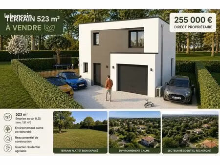 terrain constructible 523 m²