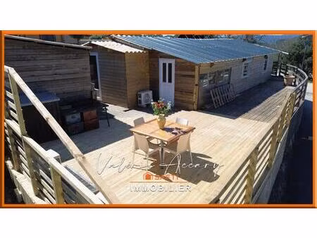 rocbaron : terrain de 293 m² avec chalet de 58 m²  2 chambres  terrasse  atelier...