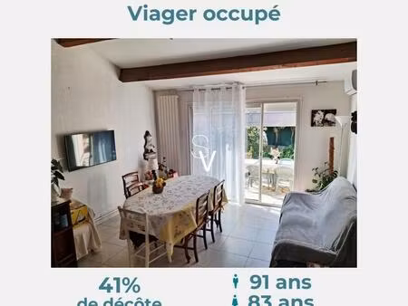 viager occupé - maison t4 de 80 m2 avec garage fermé - monsieur 91 ans  madame 83 ans