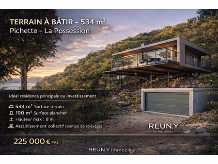 la possession: terrain à bâtir vue de mer de 610 m2 viabili
