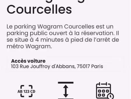vente parking courcelles wagram