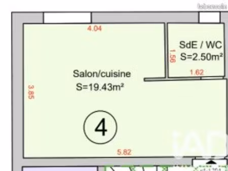 studio 1 pièce 22 m²