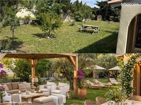 ensemble immobilier – 7 logements loués – 387 m² + garage 90 m² – terrain 1 786 m² – peyri