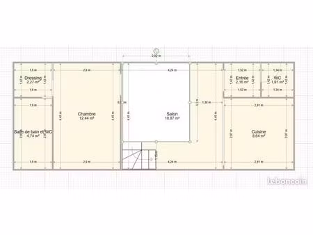 f2 meublé — a proximité du bourg de sainte-marie  3 min à pied des commerces