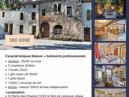 vente maison  chambres d'hôtes et restaurant