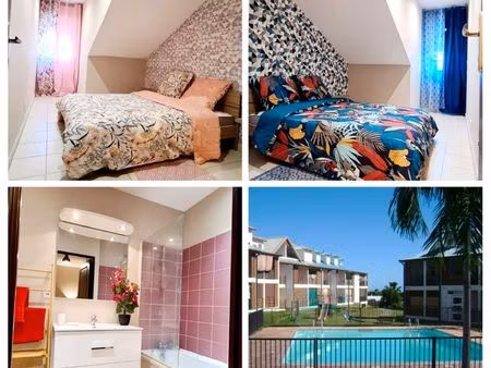 t3 duplex meublé avec piscine