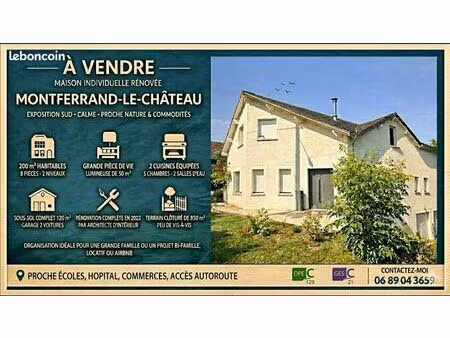 grande maison familiale rénovée – environ 200 m² – terrain d’environ 9 ares – possibilité 