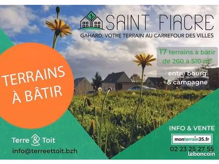 terrain à bâtir viabilisé à gahard (proche rennes) avec terre & toit aménageur du départem