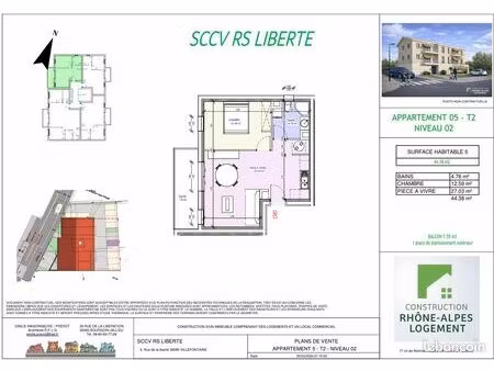 appartement 2 pièces 45 m²