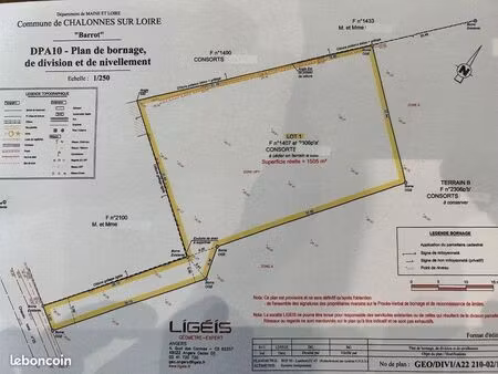 terrain 1505 m² chalonnes-sur-loire