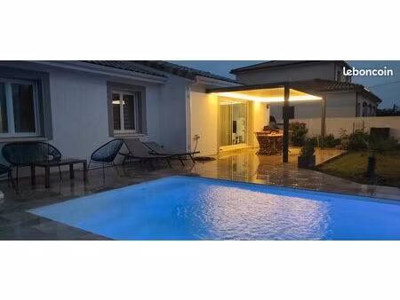 maison t4 récente avec piscine + pergola – 93 m² – 3 chambres – muret