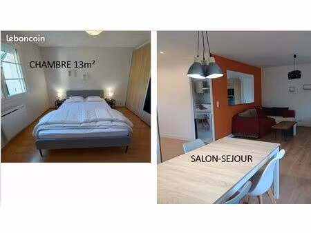 pavillon meublé 80m² plain-pied  2 chambres  garage  véranda et jardin