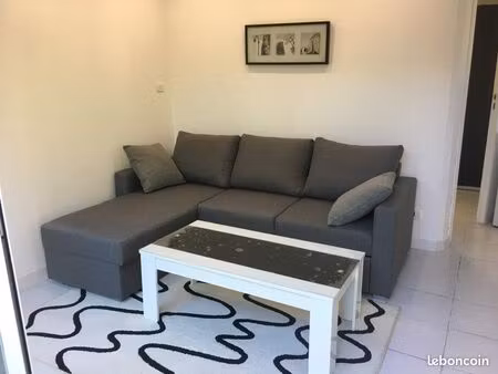 petit f2 bien équipé avec grand jardin et bassin