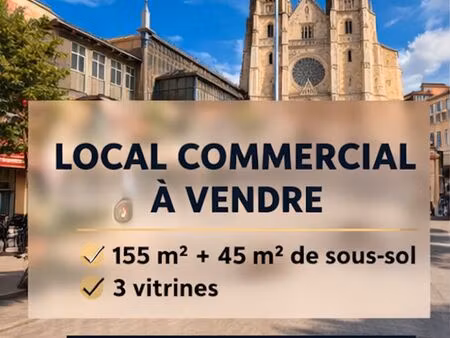 dax centre – local commercial 200 m² – 3 vitrines – emplacement n°1