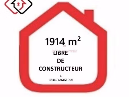 terrain 1914 m² lamarque