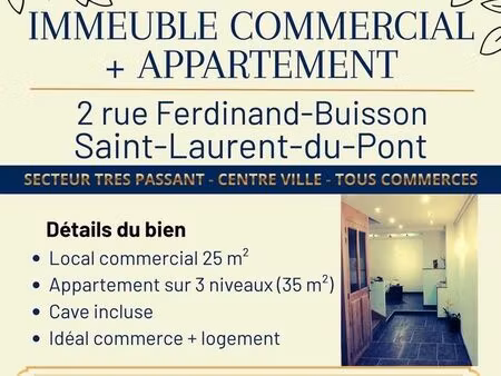 immeuble commercial + appartement