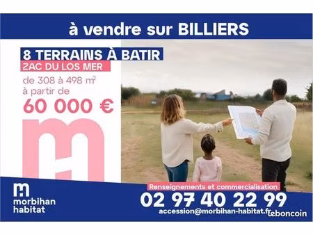 terrain 405 m² billiers