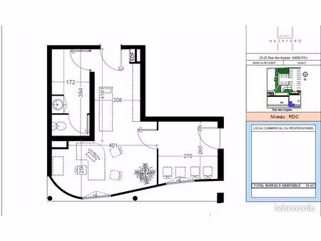 local commercial 35 m² pau