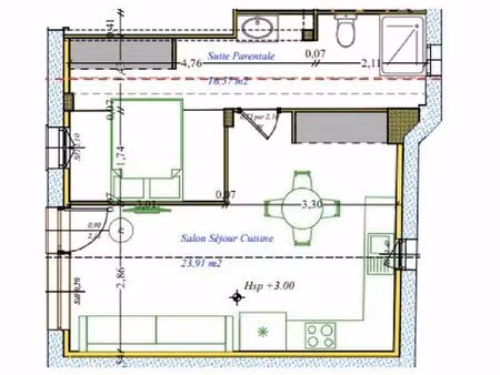appartement 2 pièces 40 m²