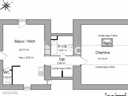 appartement 2 pièces 40 m²